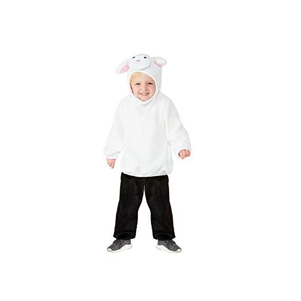 Toddler Lamb Costume, White, with Hooded Top & Trousers, T1 