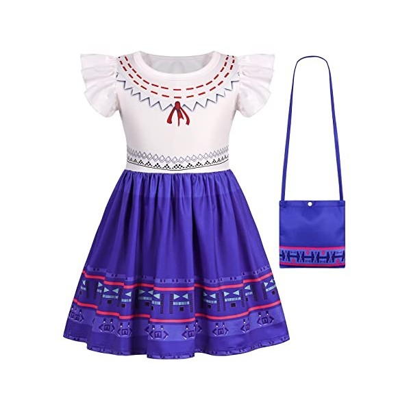 Marendyee Dolores Costume de princesse à breloques avec sac pour filles, Halloween, Noël, carnaval, cosplay, robe de fête pou