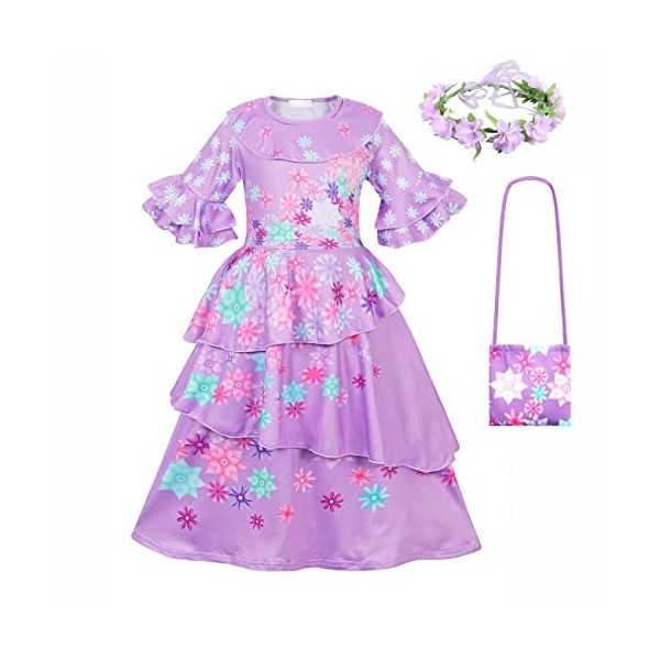 Marendyee Dolores Costume de princesse à breloques avec sac pour filles, Halloween, Noël, carnaval, cosplay, robe de fête pou