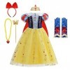 MYRISAM Filles Robe de Carnaval Princesse Costume de Blanche Neige avec Cape Conte de Fée Snow White Déguisements Cosplay Hal