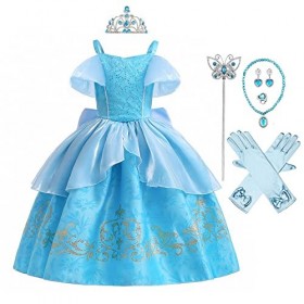 MYRISAM Robe de Cendrillon Papillon Déguisements Filles Princesse Cinderella Costume de Carnaval Halloween Cosplay Noël Robe 