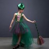 Costume dHalloween pour enfant - Costume de sorcière pour fille - Hocus Pocus Scarlet Witch - Robe en tulle - Balai de sorci