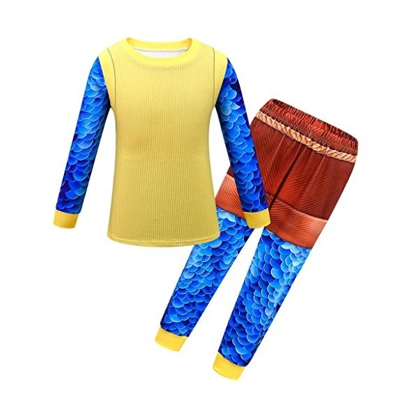 Lito Angels Déguisement Costume Luca avec Masque per Enfant Garçon Taille 10-11 ans, Ensemble B - Combinaison avec Queue