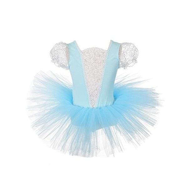 Lito Angels Robe de Ballet Princesse Cendrillon pour Enfant Fille, Costume de Tutu Danse Ballerine, Justaucorps avec Jupe, Ta