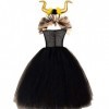 Enfants Filles Maleficent Costume Maléfique Sorcière Méchante Reine Déguisement Fantaisie Tutu Habiller Halloween Cosplay Ten