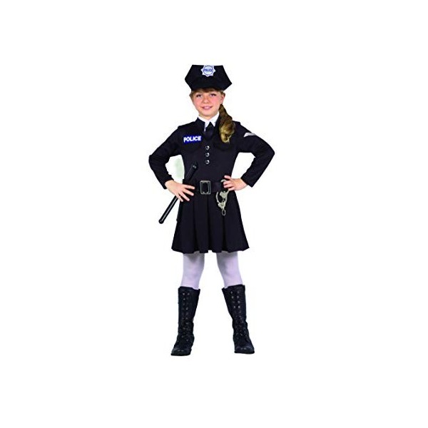 Ciao TOYS AND GAMES Policier Femme Déguisement Fille Costumes, Noir, 10-12 ans EU