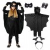 ATOWORLD Costume de chauve-souris dHalloween pour enfant 98 104 cm avec costume de chauve-souris fille garçon combinaison se