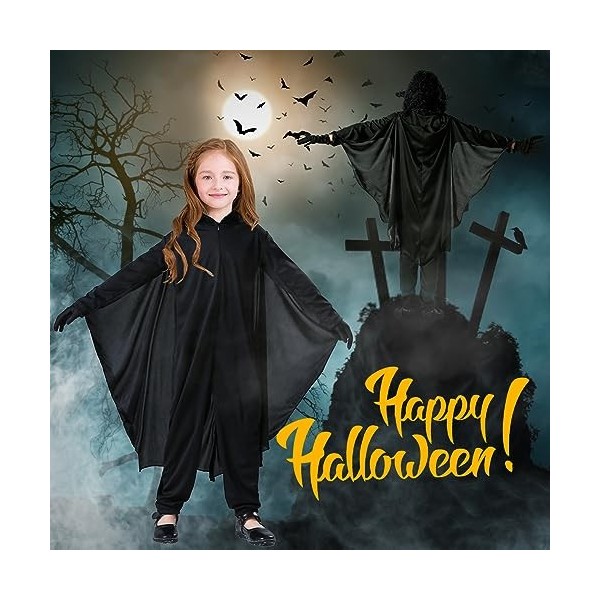 ATOWORLD Costume de chauve-souris dHalloween pour enfant 98 104 cm avec costume de chauve-souris fille garçon combinaison se