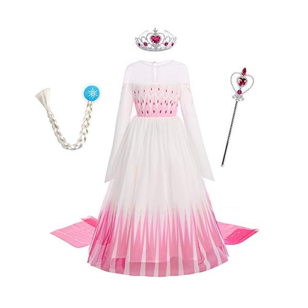 OBEEII Princesse Costume Fille Cosplay Déguisement et Accessoires Enfant Robe de Soirée Halloween Fêtes Noël Anniversaire Car