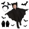 Aohcae Costume de chauve-souris pour femme, costume de vampire femme + gants + bandeau chauve-souris Cape de chauve-souris po