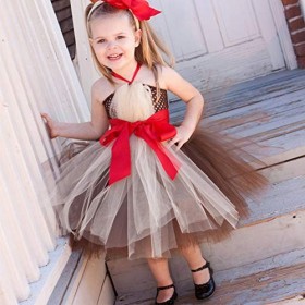 IMEKIS Déguisement Halloween Citrouille Fille Fantaisie Âge de Pierre Cavegirl Robe Princesse Noël père Noël Renne Girafe Tul