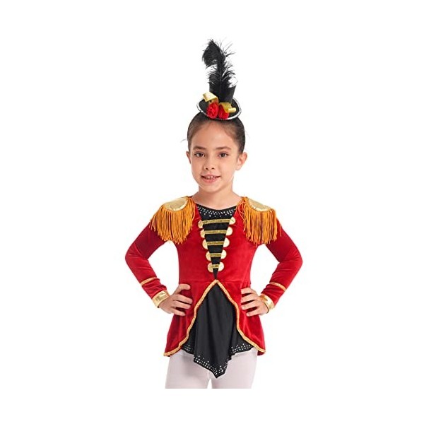 FEESHOW Enfant Fille Robe de Princesse Acrobate Déguisement Costume Clown Sorcière Cirque Tutu Robe Brillant de Soirée Fête C