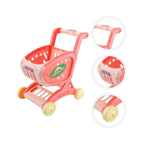 Gadpiparty Chariot De Courses pour Enfants Chariot Dépicerie Supermarché Jouets Éducatifs Accessoires De Cuisine pour Enfant