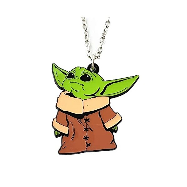 Collier avec pendentif sabre laser Mythosau de la série télévisée Anime Sta Wars Mandaloria Yod Baby Dark Vade, Zinc