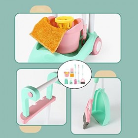 Ensemble de pour Enfants Support Suspendu Pelle à poussière Ensemble de Jeu de Chariot déclairage pour Jeux de Cuisine garço