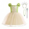 Lito Angels Deguisement Costume Robe de Princesse et la Grenouille Tiana avec Accessories pour Enfant Fille Taille 2-3 ans, V