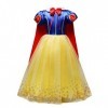 Lito Angels Deguisement Robe Princesse Blanche Neige avec Cape Enfant Fille, Costume dhalloween Anniversaire Fete Carnaval, 