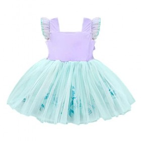 Lito Angels Deguisement Robe Tulle Petite Sirene Princesse Ariel avec Accessoires Enfant Fille, Anniversaire Fete Carnaval Ve