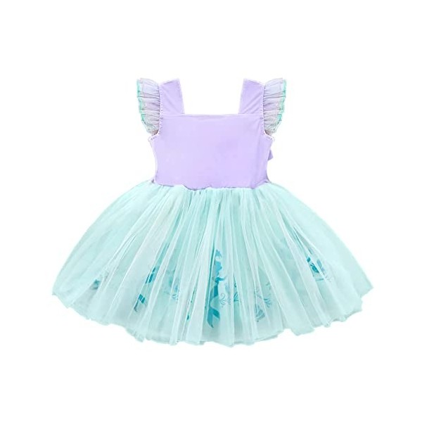 Lito Angels Deguisement Robe Tulle Petite Sirene Princesse Ariel avec Accessoires Enfant Fille, Anniversaire Fete Carnaval Ve