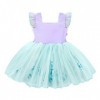 Lito Angels Deguisement Robe Tulle Petite Sirene Princesse Ariel avec Accessoires Enfant Fille, Anniversaire Fete Carnaval Ve