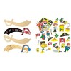 Baker Ross Lot de 4 Sabres de Pirate en Bois pour enfants à personnaliser & Lot de 96 Autocollants Pirates en Mousse - Idéal 