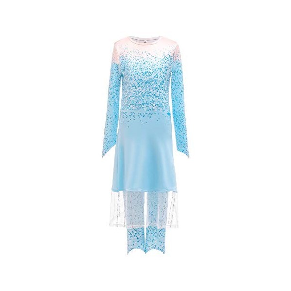 Lito Angels Deguisement Robe Reine des Neiges 2 Princesse Elsa Costume Aventure Enfant Fille, Manteau avec Cape Halloween Fêt