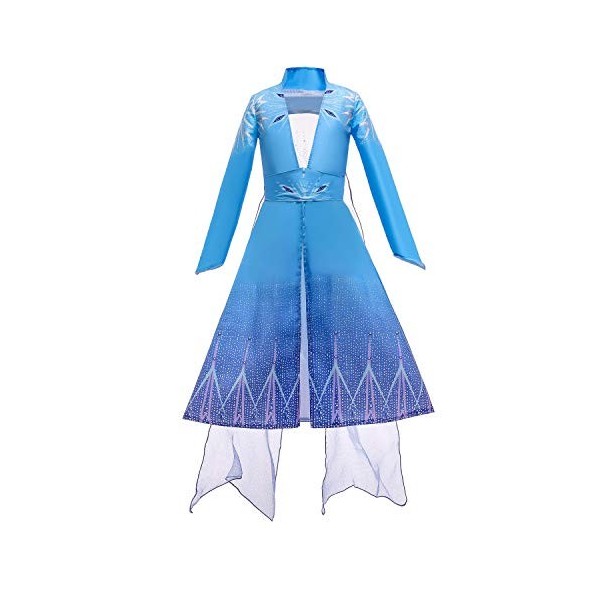 Lito Angels Deguisement Robe Reine des Neiges 2 Princesse Elsa Costume Aventure Enfant Fille, Manteau avec Cape Halloween Fêt