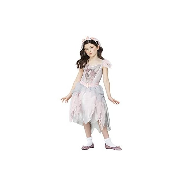 Smiffys 56418L Costume de mariée fantôme vintage, pour fille, gris et rose, taille L 10-12 ans