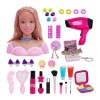 JoyMate Tête de maquillage, tête de coiffage pour enfants, kit de maquillage Pretend Playset, poupée de maquillage, tête de m