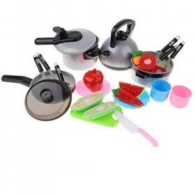 Backbayia Batterie de Cuisine Kits Jeux DImitation pour lanniversaire Cadeaux de Noël