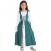 Kaerm Robe Médiévale Enfant Fille Renaissance Cosplay Princesse Déguisement Halloween Costume Grèce Robe Dress Up Robe Lacets