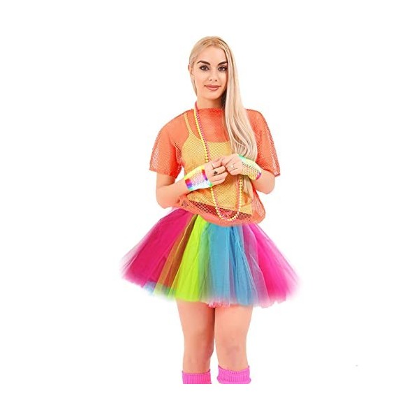 RichMoho Costume de fête des années 80, pour femme et fille, déguisement des années 80, accessoires de déguisement des années