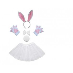 Inception Pro Infinite - Ensemble de costume de lapin pour fille, tutu cercle, gants nœud carnaval blanc, idée cadeau Noël an