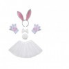 Inception Pro Infinite - Ensemble de costume de lapin pour fille, tutu cercle, gants nœud carnaval blanc, idée cadeau Noël an