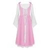 ranrann Robe Renaissance Fille Enfant Déguisement Médiéval Princesse Costume dHalloween Fête Carnaval Cosplay 5-16 Ans A Ver