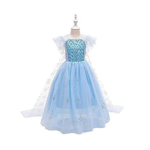 Elsa Costume Fille Enfant Boîte de déguisement Reine des Neiges 2 Anna et Elsa Déguisement Princesse Cape Halloween Noël Carn