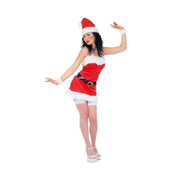 "MISS SANTA" velvet dress, belt, hat, plush cuffs - M 