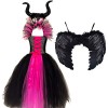 OBEEII Costume de fée méchant pour bébé - Noir - Pour fête, cosplay, Noël, cérémonie, Halloween, spectacles de scène, robe 0-