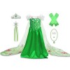 Eleasica Fille Robe de Princesse Elsa Reine des Neiges Déguisement pour Enfant Diadème Gants Baguette Magique Tresse Costume 