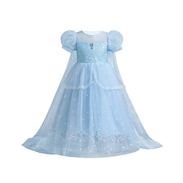 Odizli Anna et Elsa Robe pour enfant fille Reine des neiges Princesse Costume Halloween Noël Carnaval Anniversaire Fête Cospl