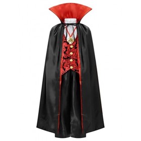 dPois Cape de Vampire dhalloween Déguisement Vampire Garçon Fille Costume de Vampire pour Enfants Sorcière Cosplay Party Cos