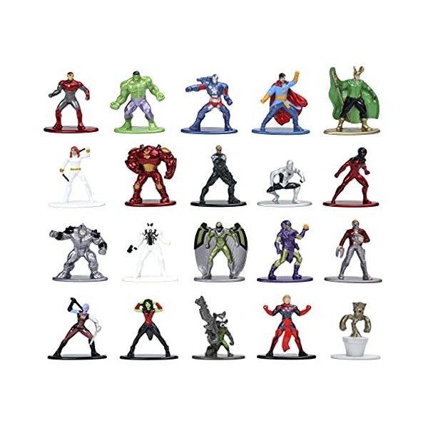 Jada- Marvel Gift Pack da Collezione Con 20 Personaggi in Die-Cast 4 cm, 8 Anni Coffret Figurine, 253225017, Multicolore