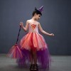 Odizli Costume dHalloween pour enfant - Costume de sorcière pour fille - Costume de sorcière - Robe en tulle - Balai de sorc