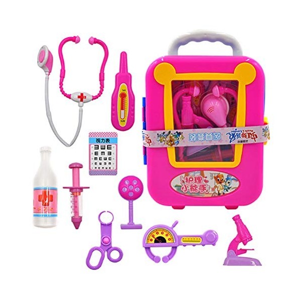 MSHK Pièces Jouet Medical Malette Valise Docteur Enfant Jouet Costume Cosplay Jeu Dimitation Médicale Educatif Cadeau