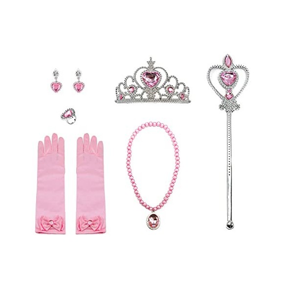 Eleasica Fille Robe de Princesse Raiponce Costume Manches Courtes Bouffante Cadeau danniversaire Fête Déguisements Doux Cosp