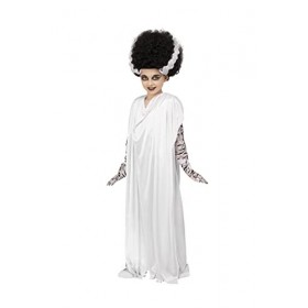 Smiffys 51617S Costume de monstres de la mariée de Frankenstein, sous licence officielle, pour fille, blanc, taille S 4-6 ans