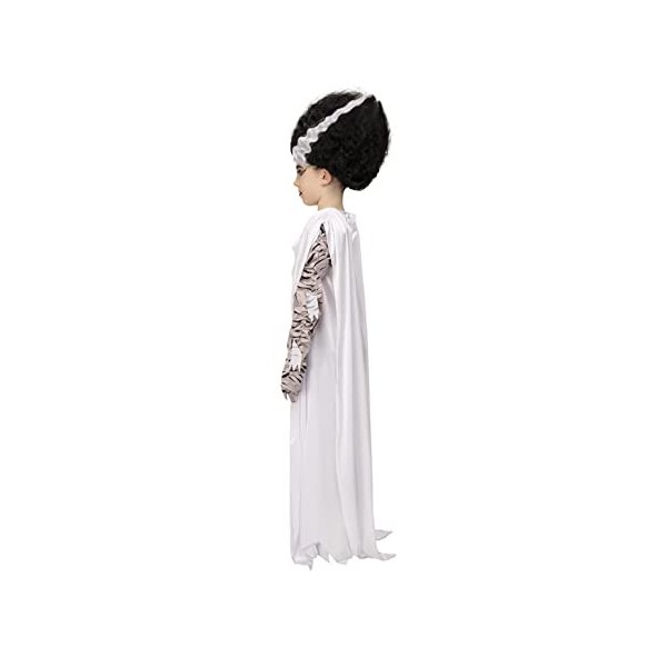 Smiffys 51617S Costume de monstres de la mariée de Frankenstein, sous licence officielle, pour fille, blanc, taille S 4-6 ans