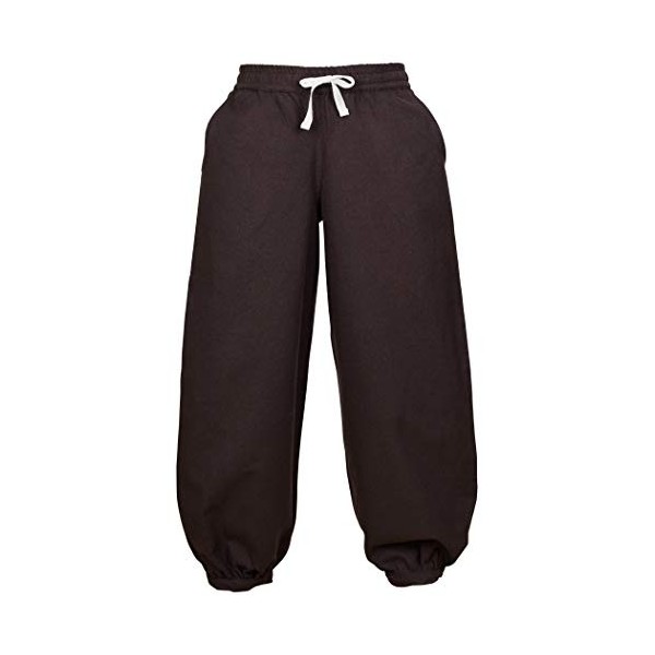 Battle-Merchant Pantalon médiéval pour Enfant en Coton,graçon/Fille, Pantalon de Pirate - 14 Ans - Marron/Naturel