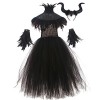 IMEKIS Fille Sorcière Maléfique Costume Gothique Diable Reine Vampire Habillée Fantaisie Halloween Carnaval Cosplay Robe Plum