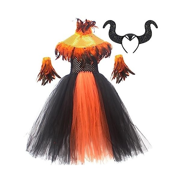 IMEKIS Fille Sorcière Maléfique Costume Gothique Diable Reine Vampire Habillée Fantaisie Halloween Carnaval Cosplay Robe Plum